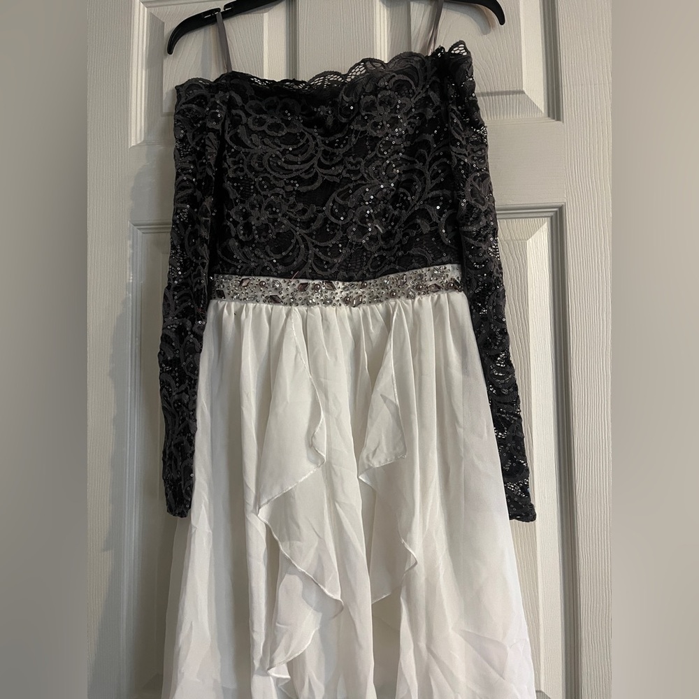 Jodi Kristopher Black and White Sequin Dress